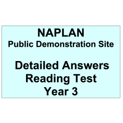 NAPLAN Demo Answers Reading Year 3